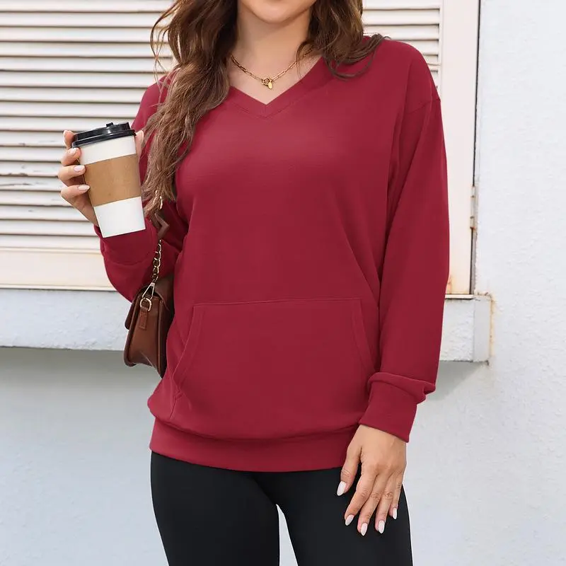 Women's Hoodless V-neck Sweatshirt