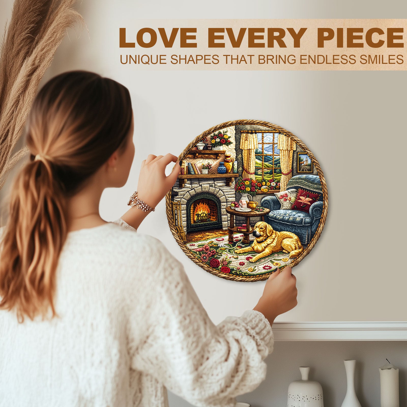 Knitted Room Wooden Jigsaw Puzzle