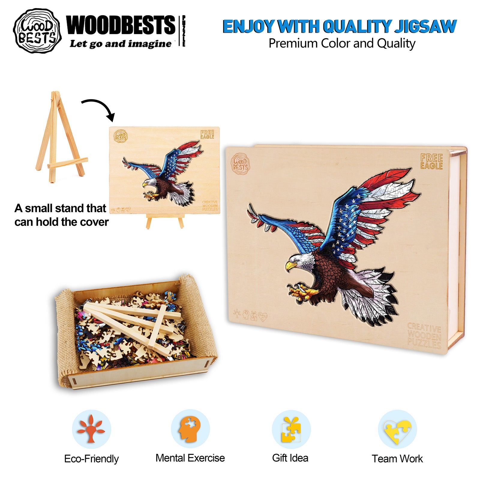 Free Eagle Wooden Jigsaw Puzzle