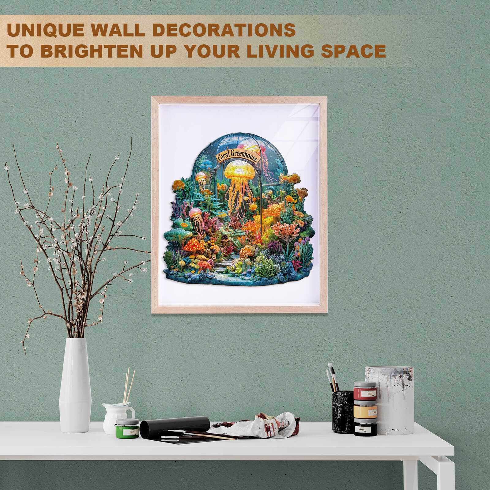 Coral greenhouse Wooden Jigsaw Puzzle