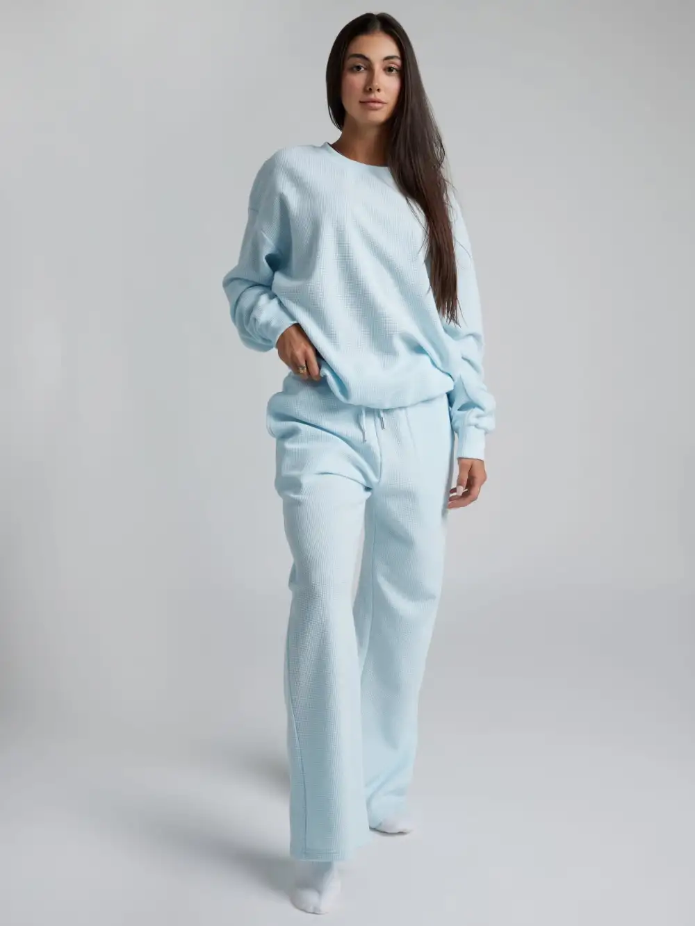 Waffle Lounge Long Sleeve Lounge Set