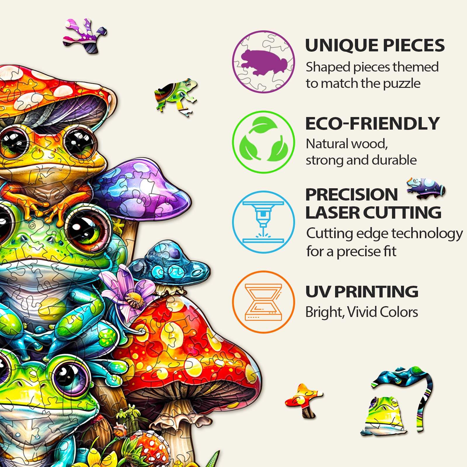 Frog Family Wooden Jigsaw Puzzle