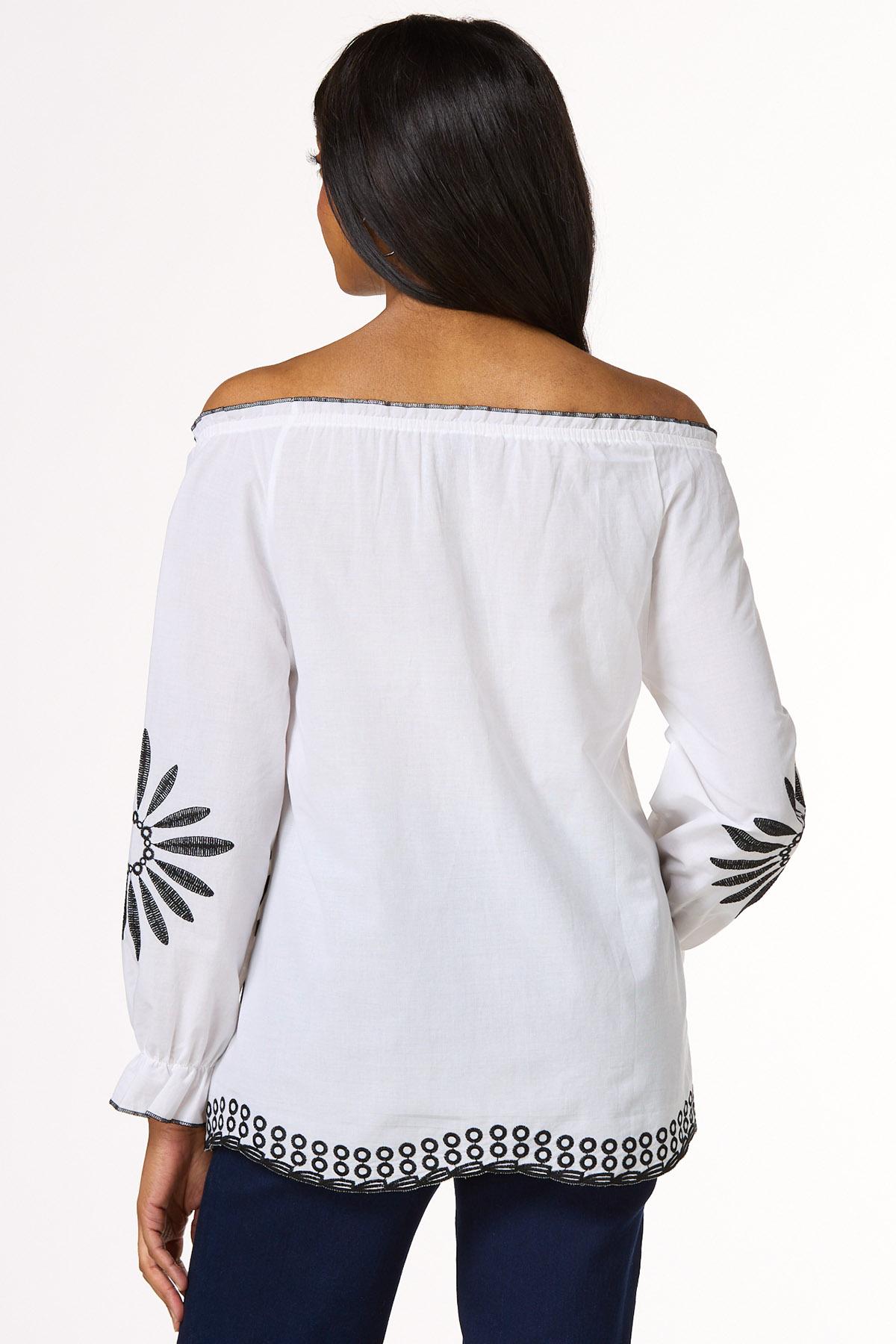 Embroidered Off The Shoulder Poet Top