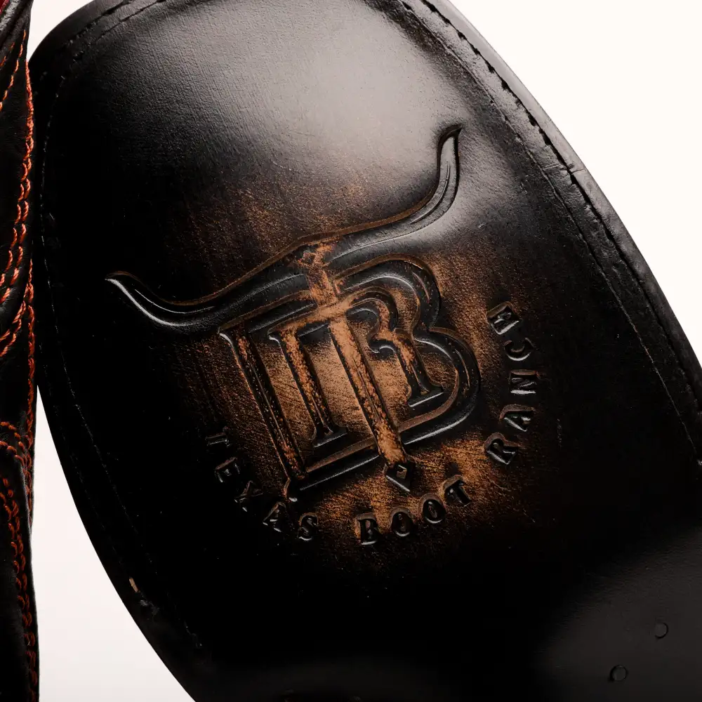 Cognac Jumbo Pirarucu Leather Boots - Square Toe