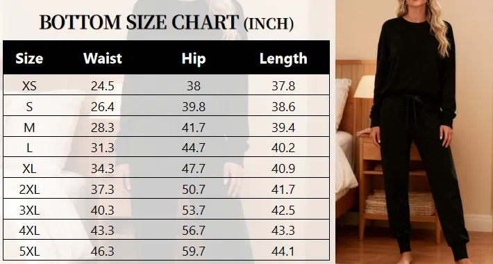 Women's Long Sleeve Knit Loungewear Set Jogger Pants Outfit