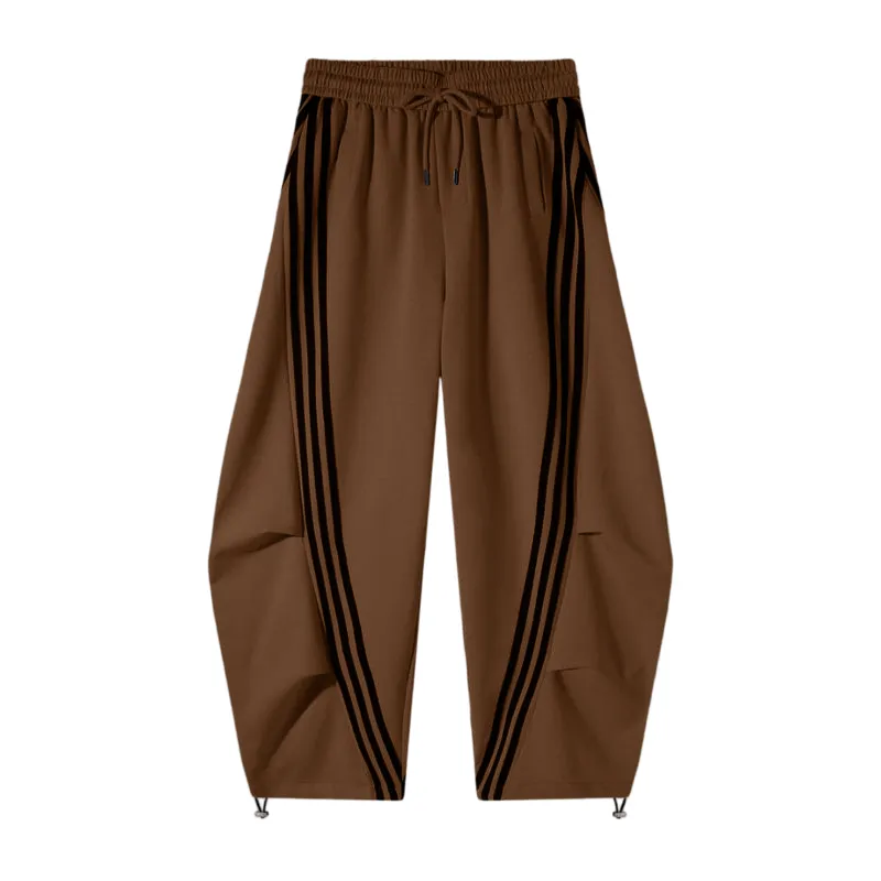 Loose Wide Leg Striped Track Pants Women's Casual Streetwear Joggers