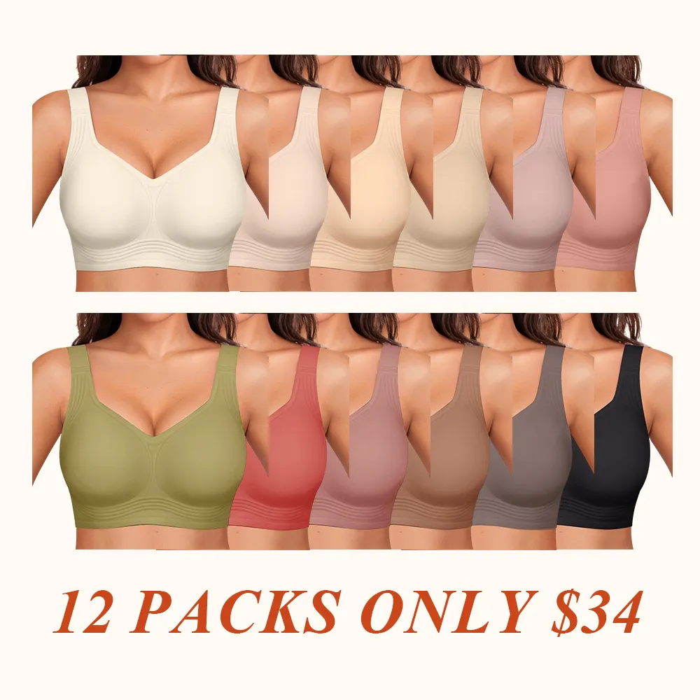 Women Wirefree Bras for Women Full Coverage No Underwire Everyday Bras Comfortable Wireless Padded Jelly Bras