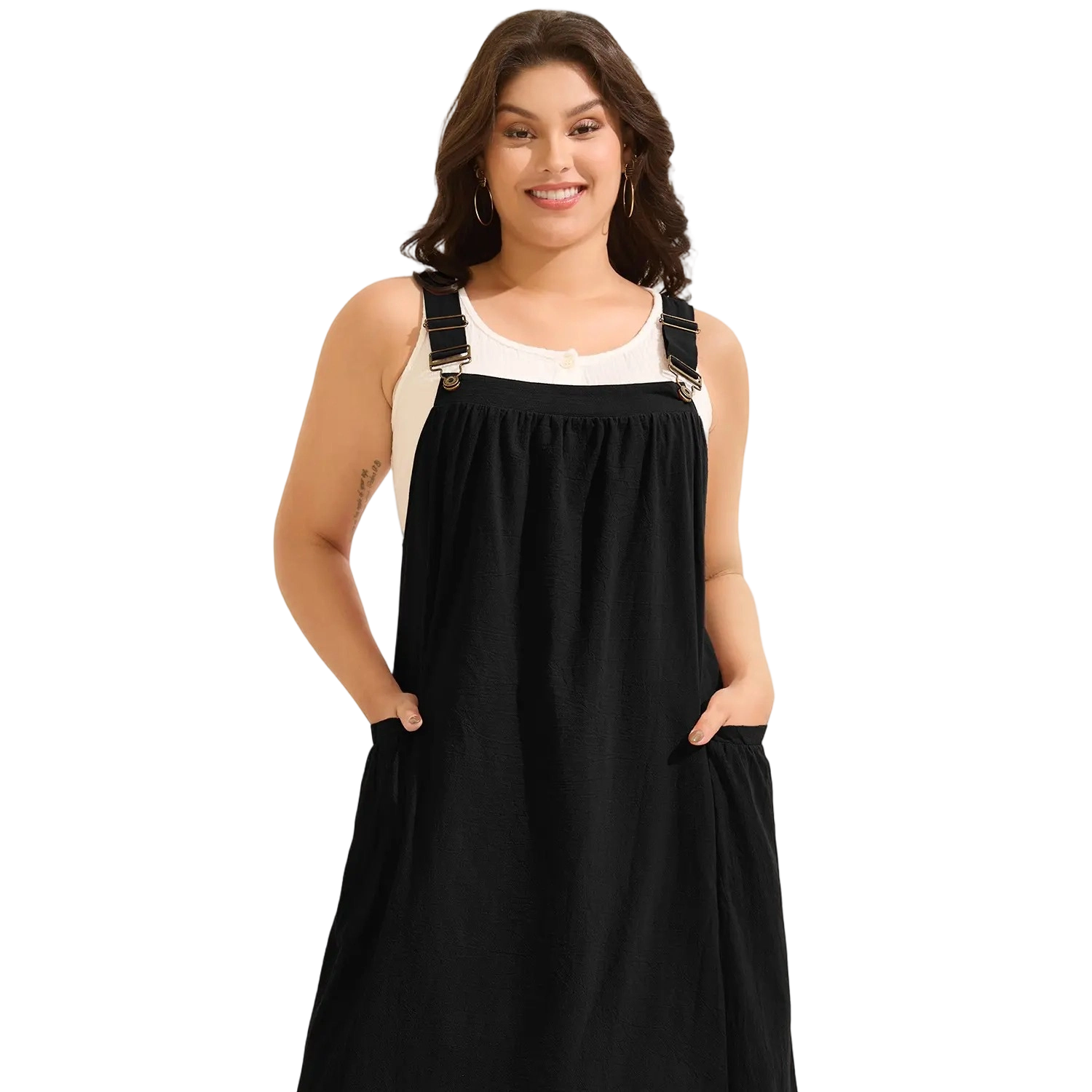 【Summer Turn-Up】【Pocket Approved】 Rust Pure Cotton Pleated Pockets Midi Dress