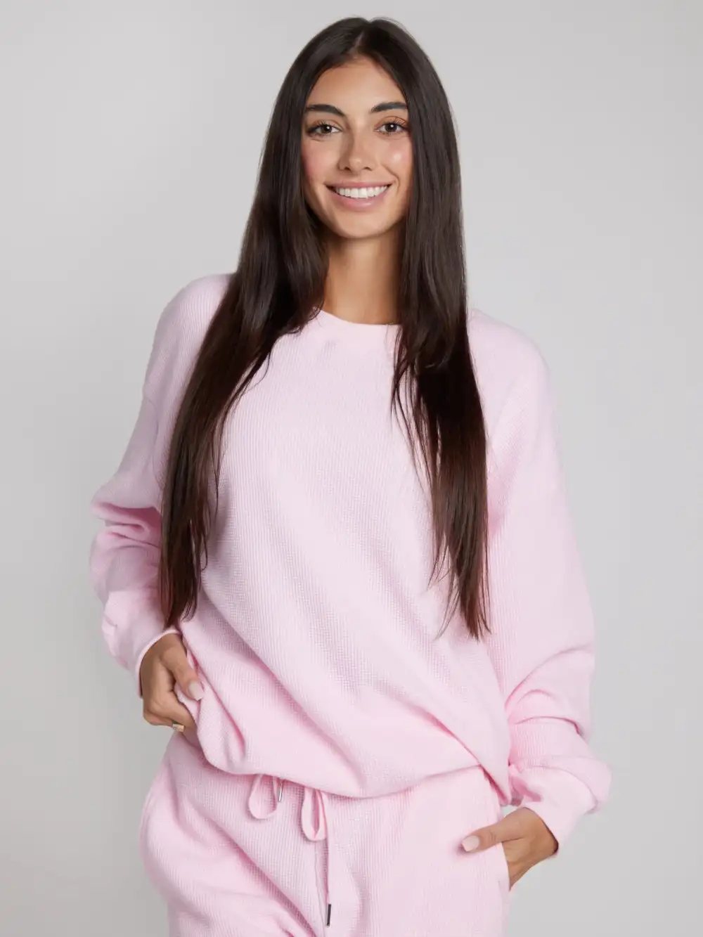 Waffle Lounge Long Sleeve Lounge Set