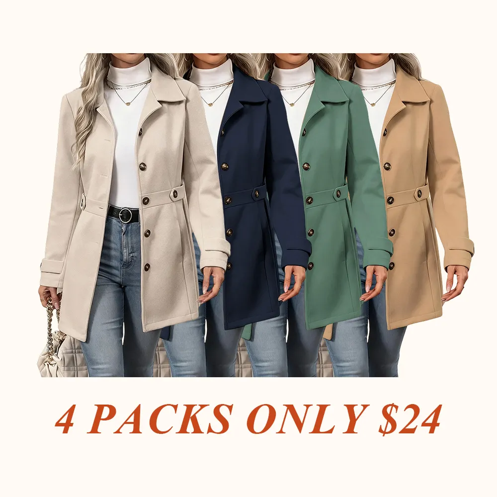 Women's Elegant Overcoat Notched Shawl Collar Single Breasted Outerwear Winter Long Coat