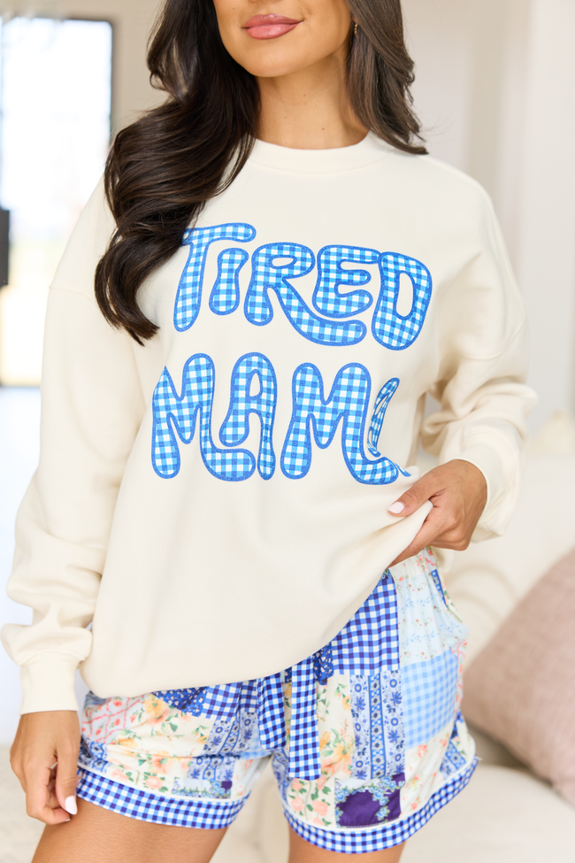 Tired Mama Cream Graphic Sweatshirt