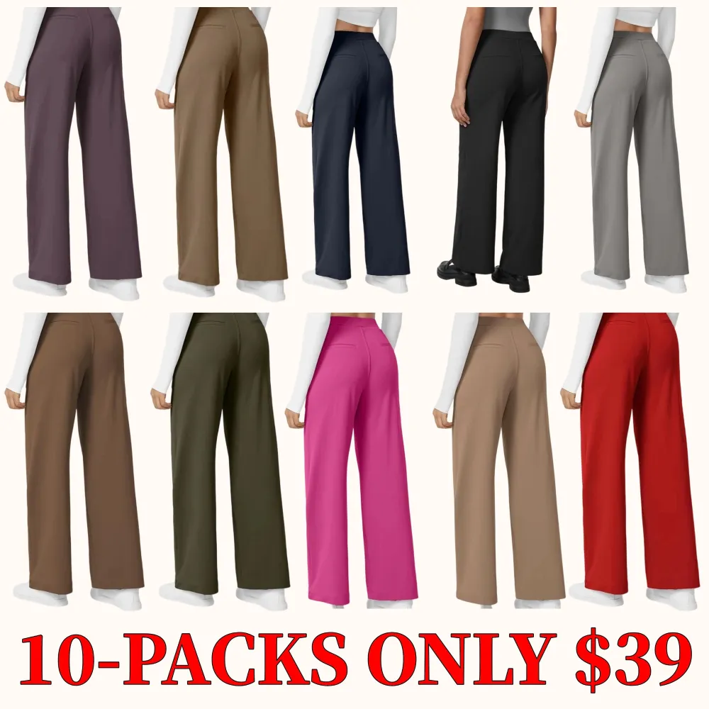 Halara Flex High Waisted Plicated Side Pocket Straight Leg Work Pants