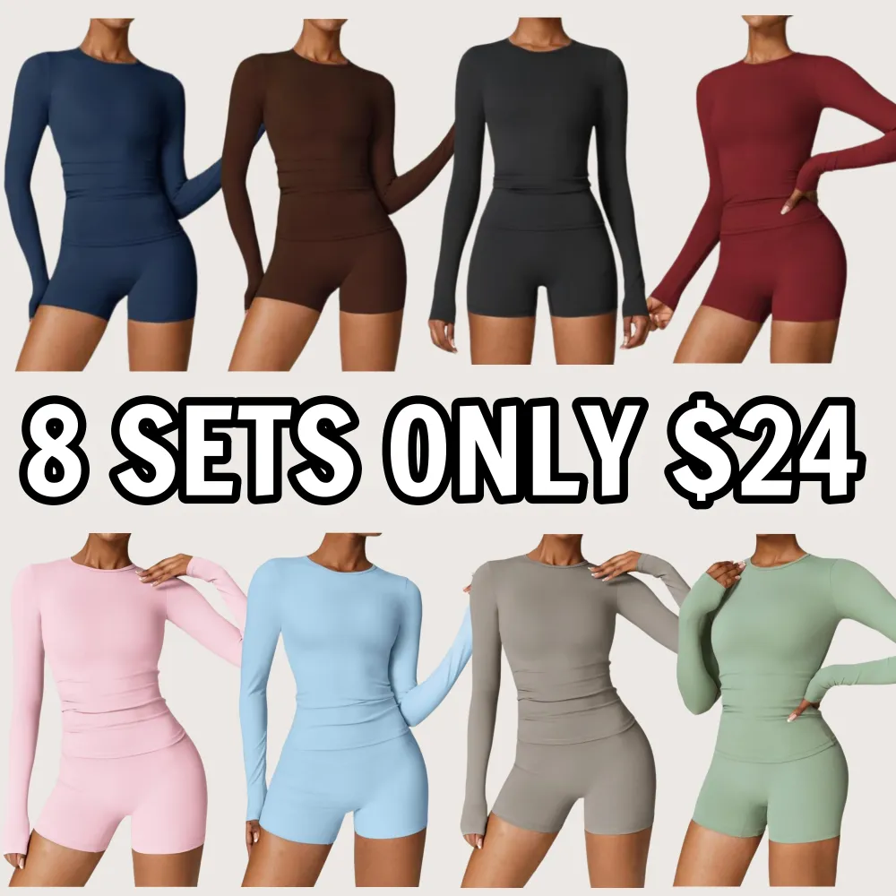 Women's Solid Round Neck Sports Tee & High Waist Shorts Tracksuit Set