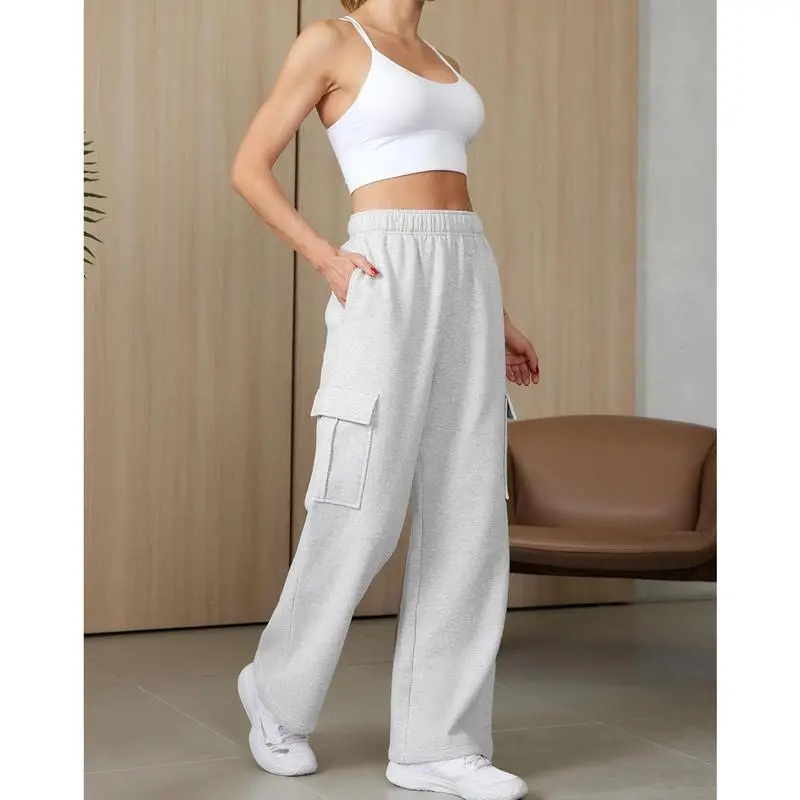 Womens High Waist Cargo Sweatpants Baggy
