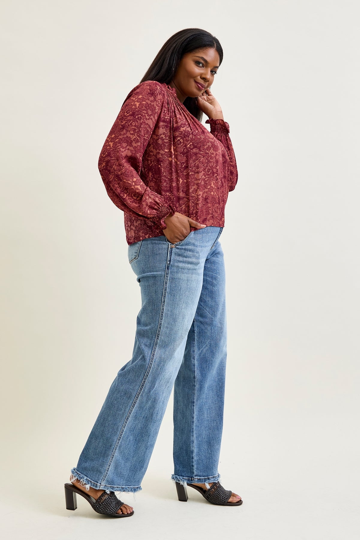 Sage High Rise Retro Wide Leg - PLUS