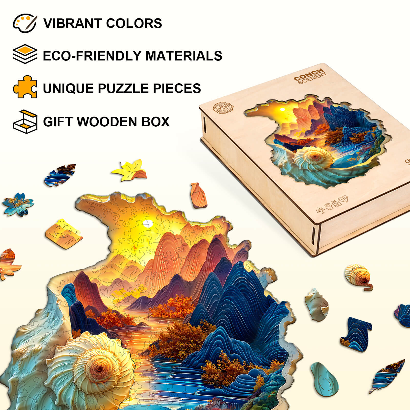 Conch scenery Wooden Jigsaw Puzzle