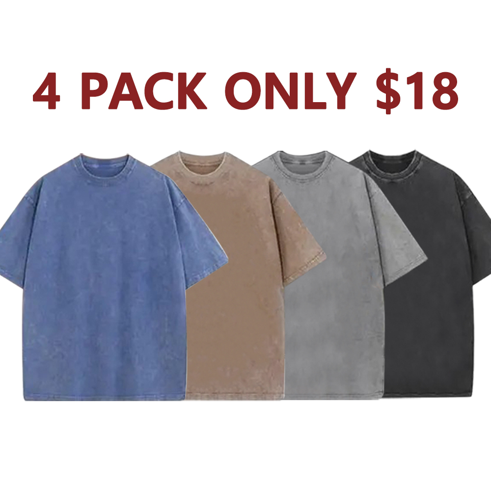 Oversized Vintage Heavyweight Tees – Unisex Gym Cotton Acid Wash