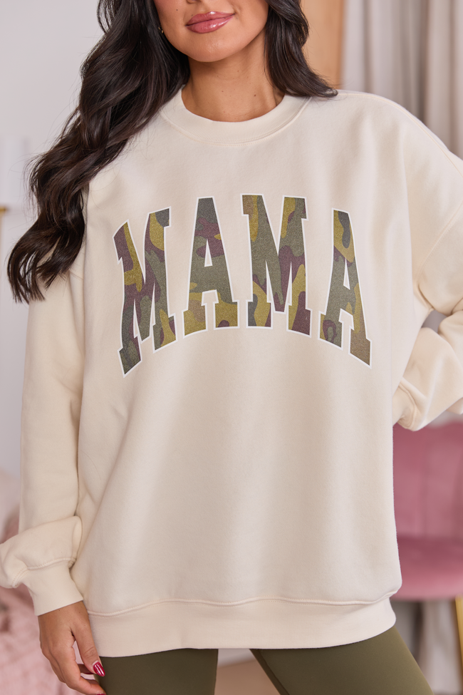 Mama Camo Cream Graphic Sweatshirt