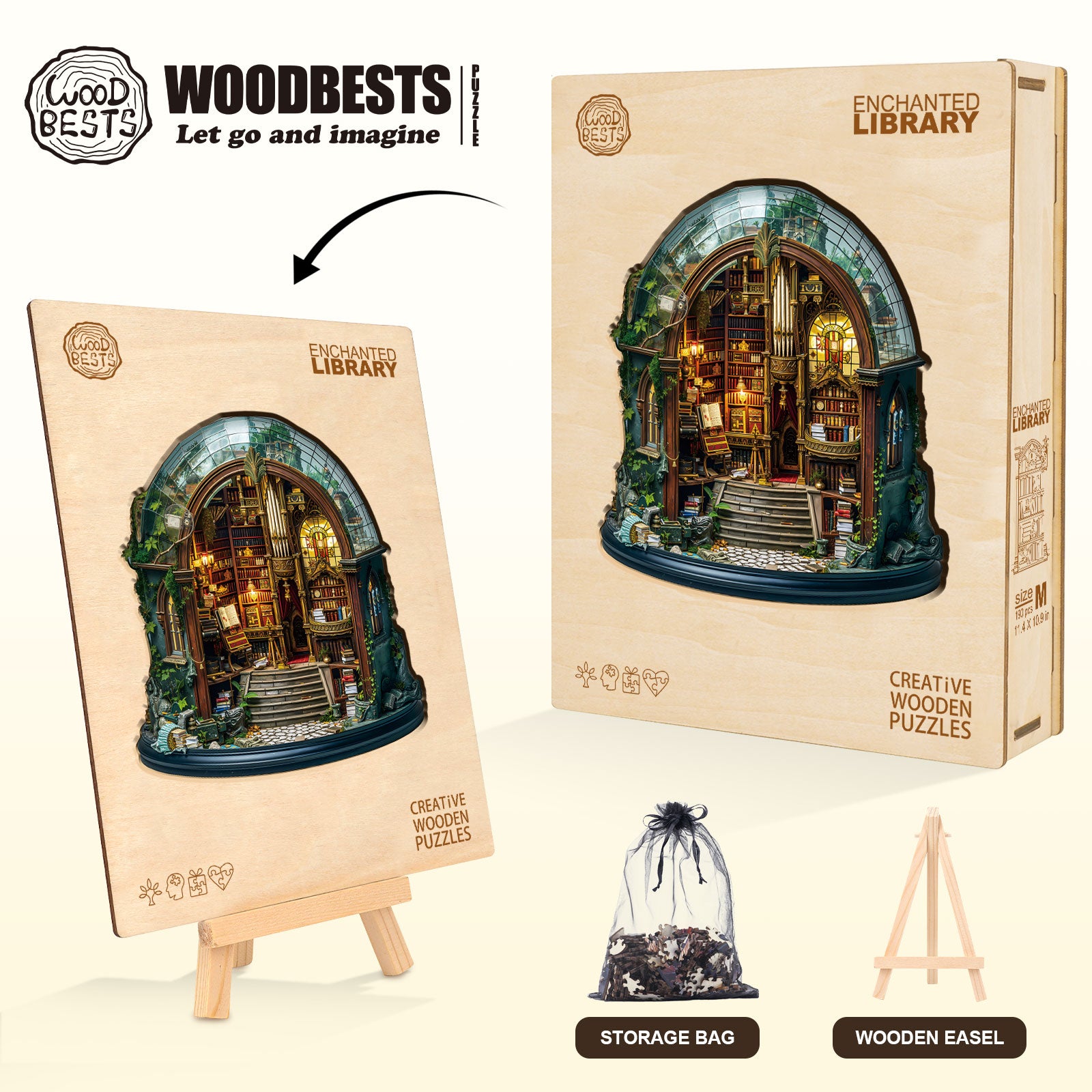 Enchanted Library Wooden Jigsaw Puzzle