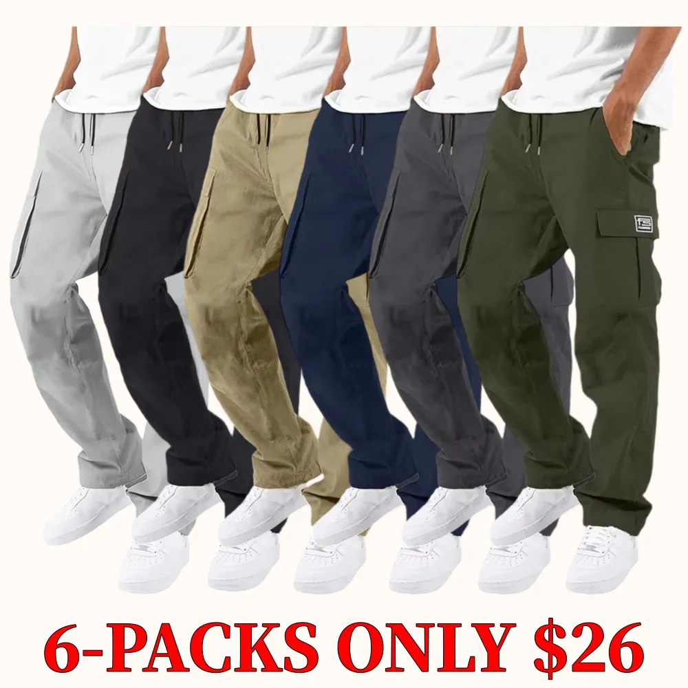 Men's stylish and simple cargo pants with side patch pockets
