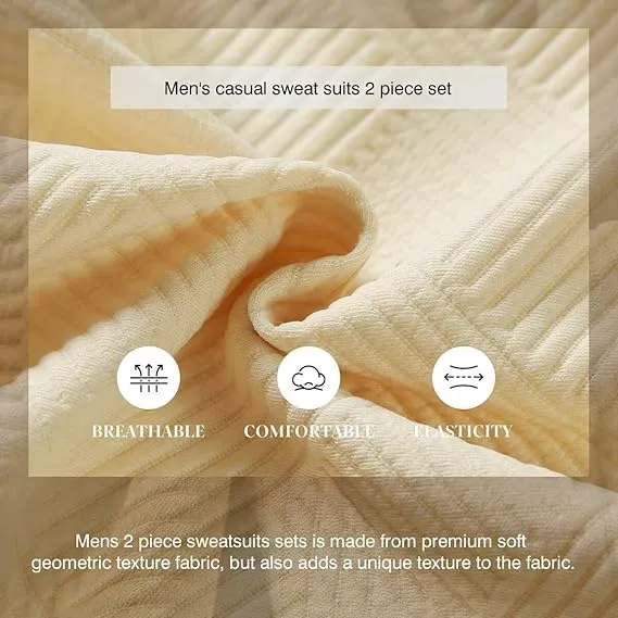 Men’s 2-Piece Sweatsuit – Jacquard Crewneck Sweatshirt & Joggers Set