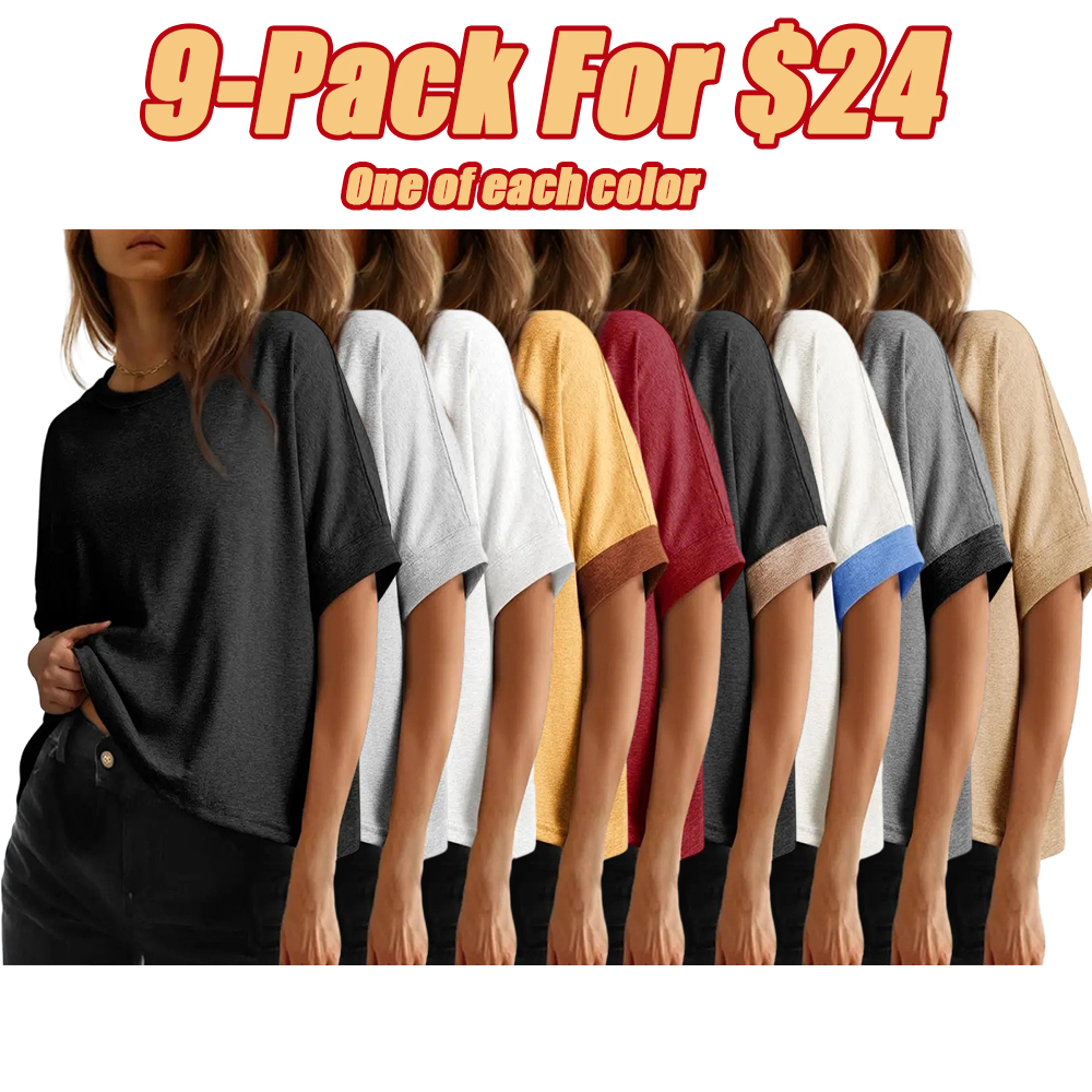 Women's Tops for Women 2026 Loose Oversized Basic Tee Comfortable Soft Fabric Flattering Fit - Womenswear
