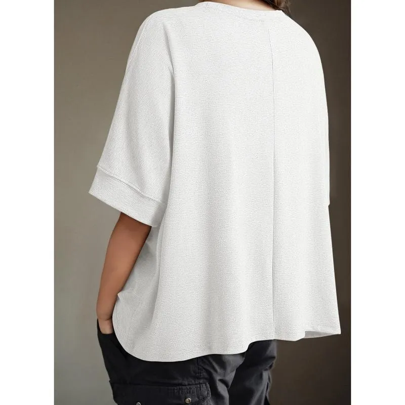 Women's Tops for Women 2026 Loose Oversized Basic Tee Comfortable Soft Fabric Flattering Fit - Womenswear