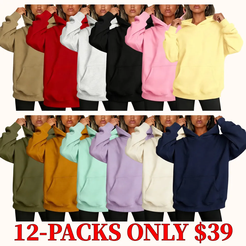 Women's loose-fitting hooded sweatshirt, a comfortable and warm winter sweater, and a stylish autumn top.