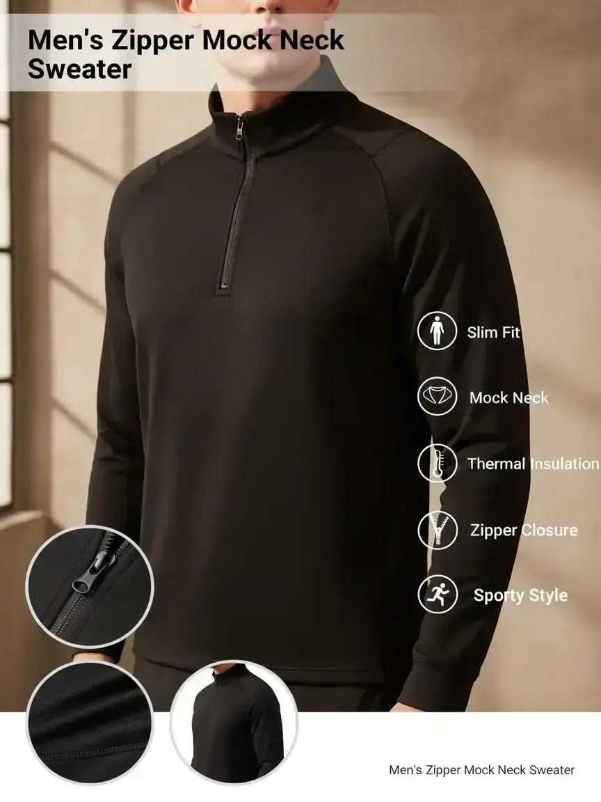 Modern Zip Mock Neck Sweatshirt