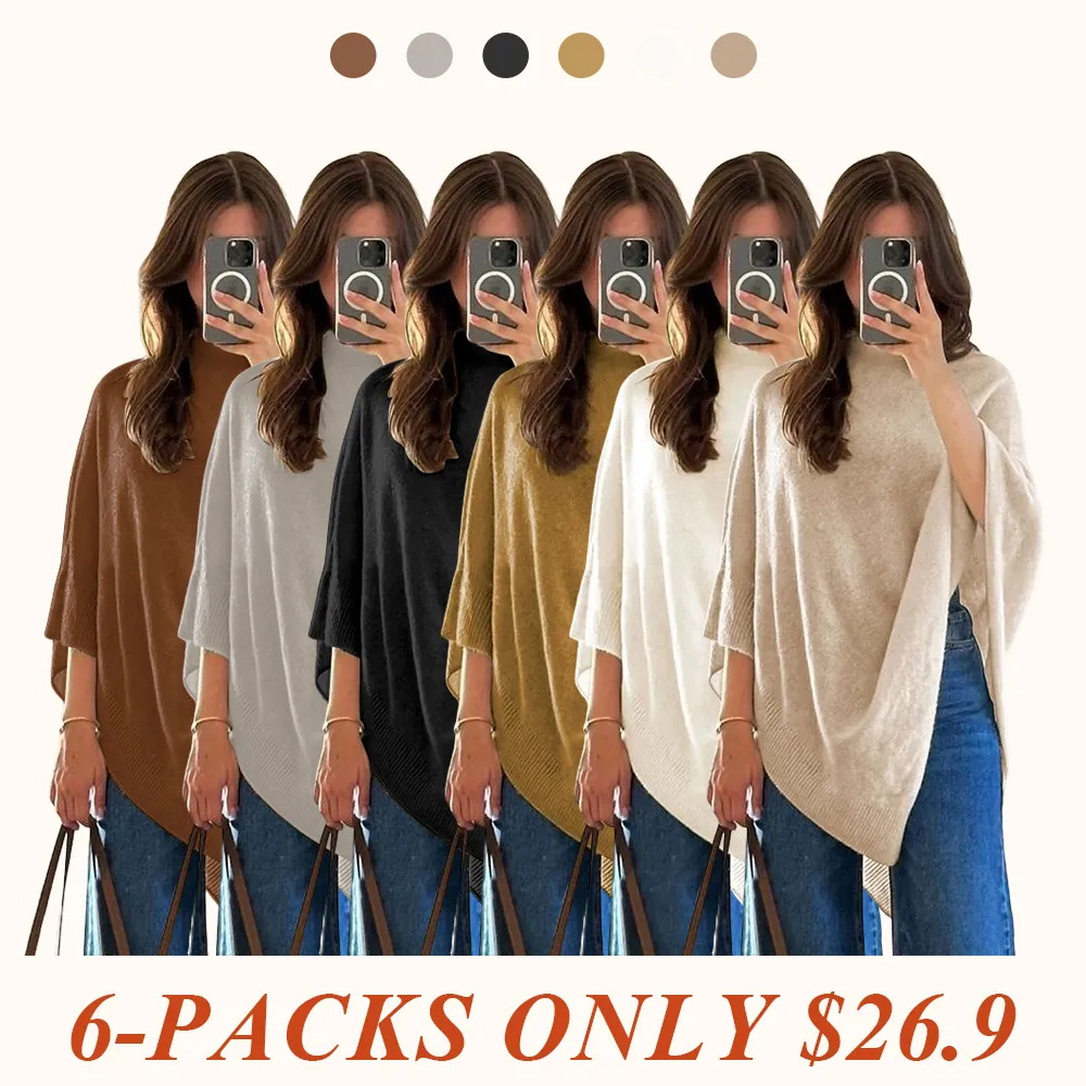 Women's Plain Loose Elegant Fashion Sweater Shawl