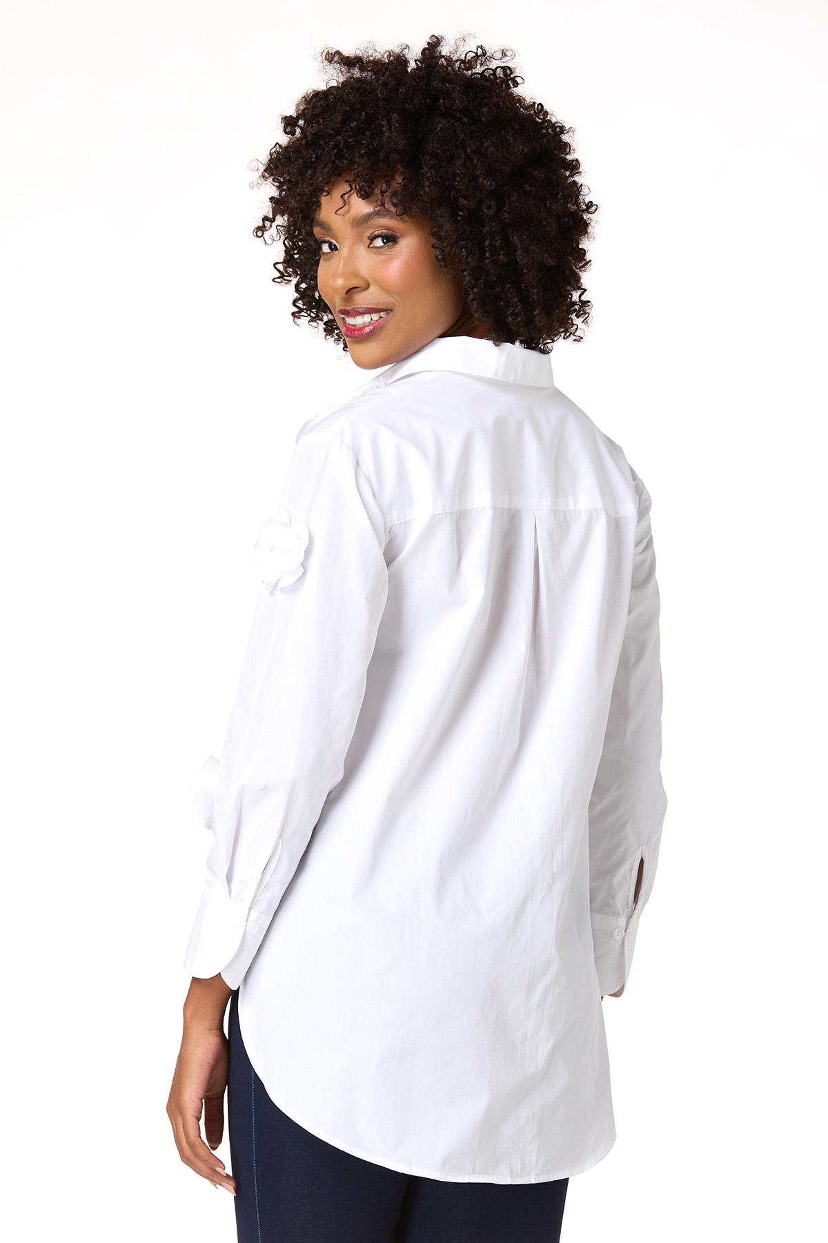 3d Flower Poplin Shirt