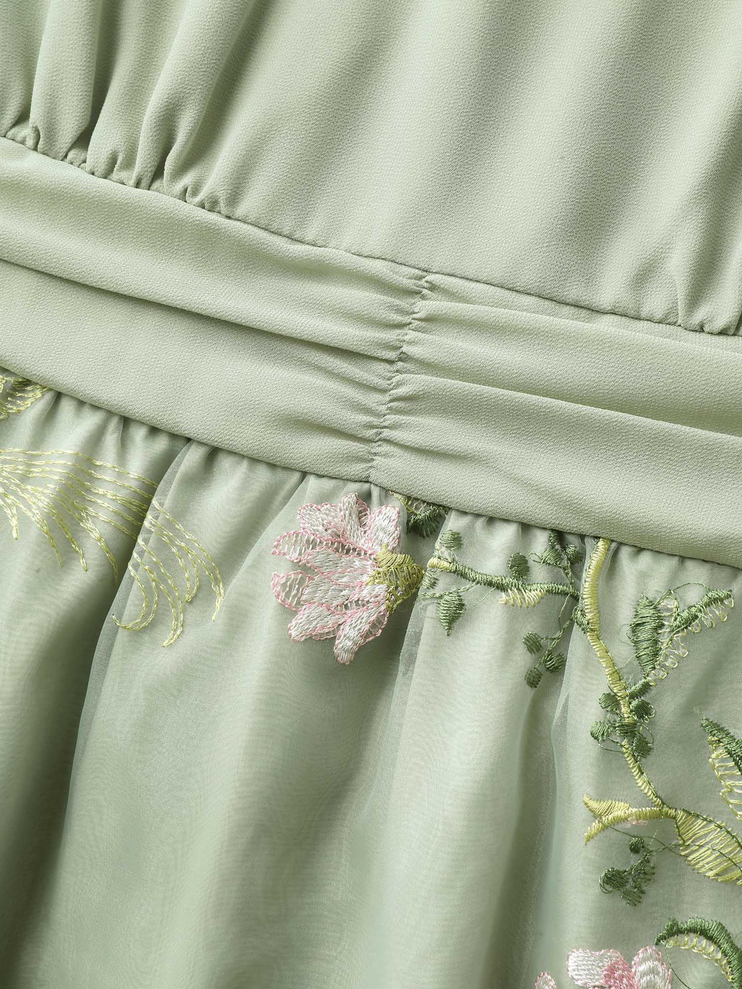 Floral Print Spliced Pockets Maxi Dress