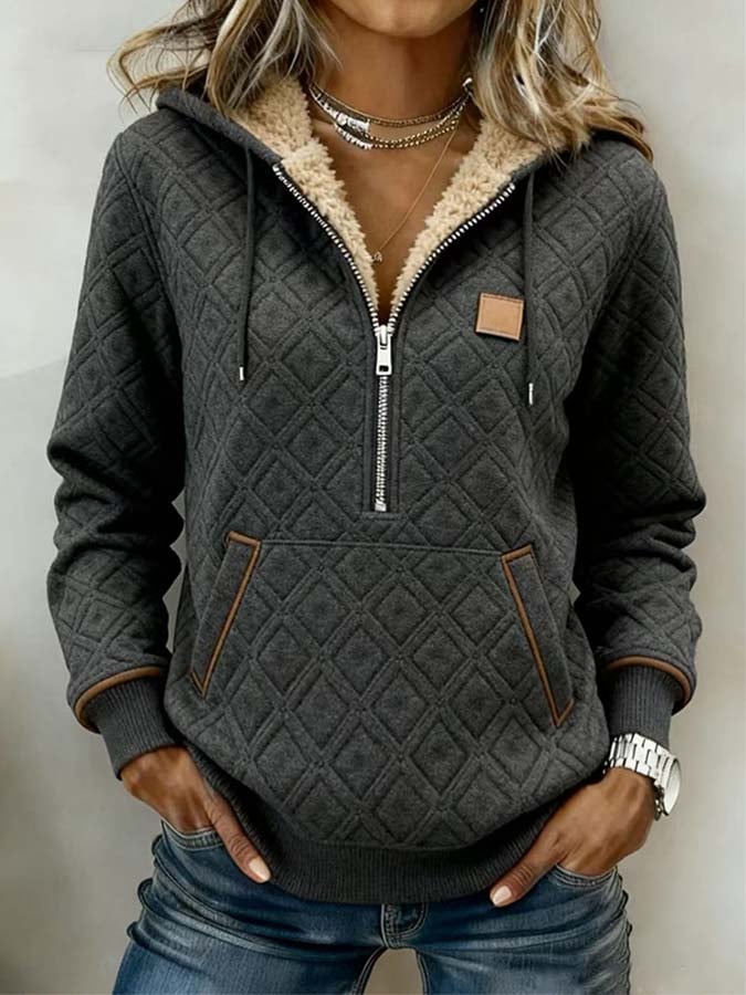 Women'S Casual Color-Blocked Pullover Sweatshirt