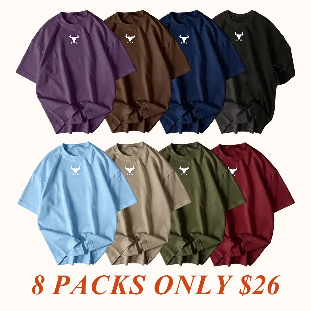 Oversized T-Shirts with Small Dumbbell Chest Print, Minimalist Streetwear for Gym Enthusiasts and Casual Everyday Wear