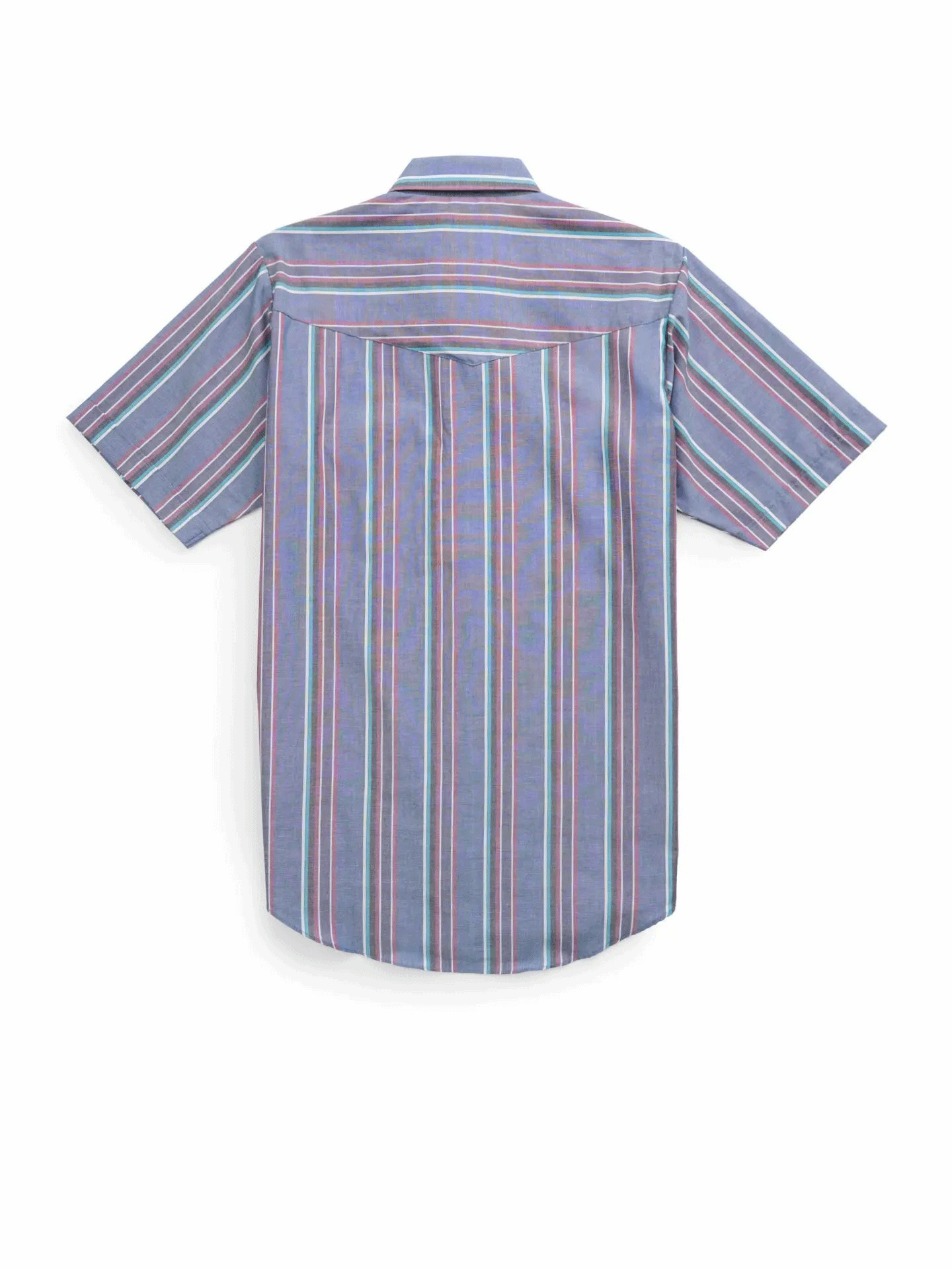 Men’s Western Stripe Snap Button Shirt – Short Sleeve Casual Cowboy Style