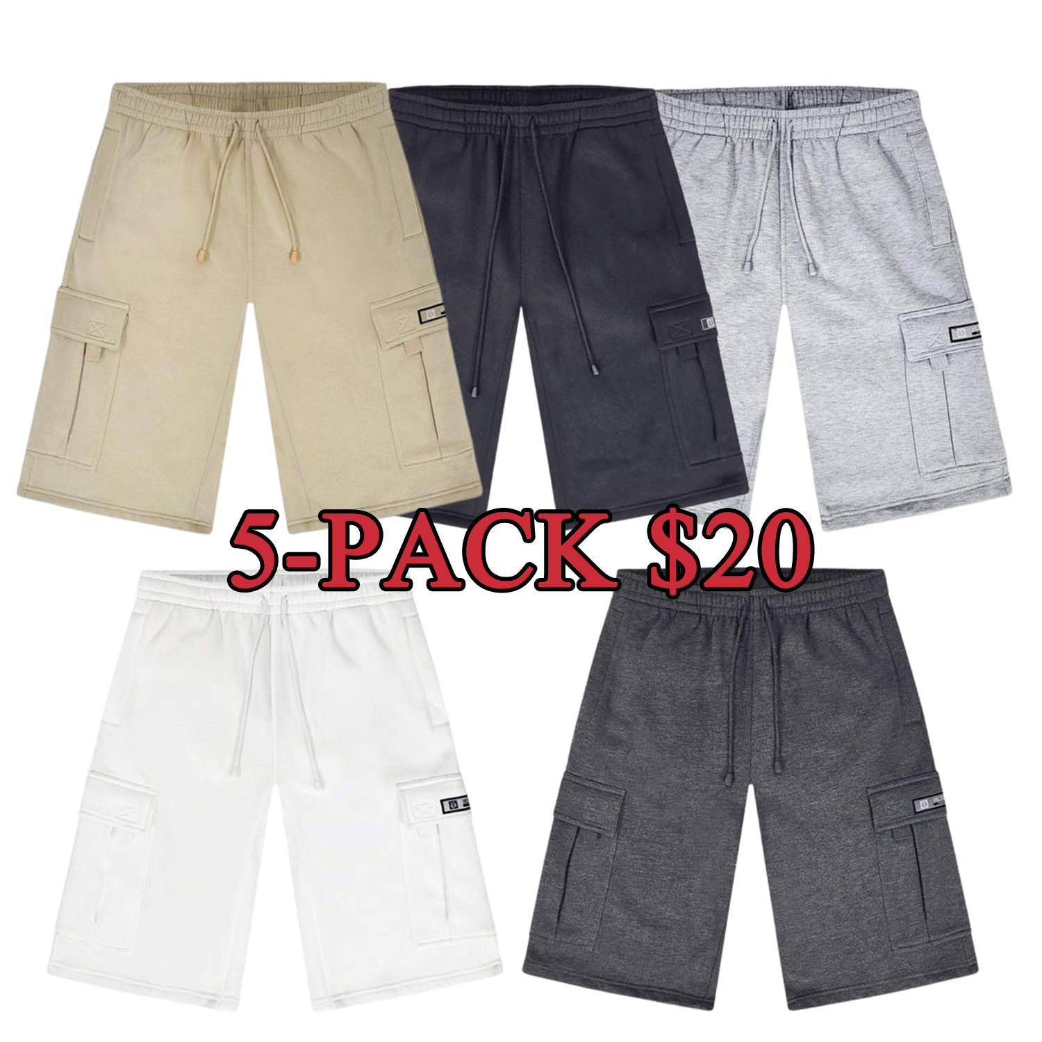 Baggy fit Fleece Shorts Menswear Cargo
