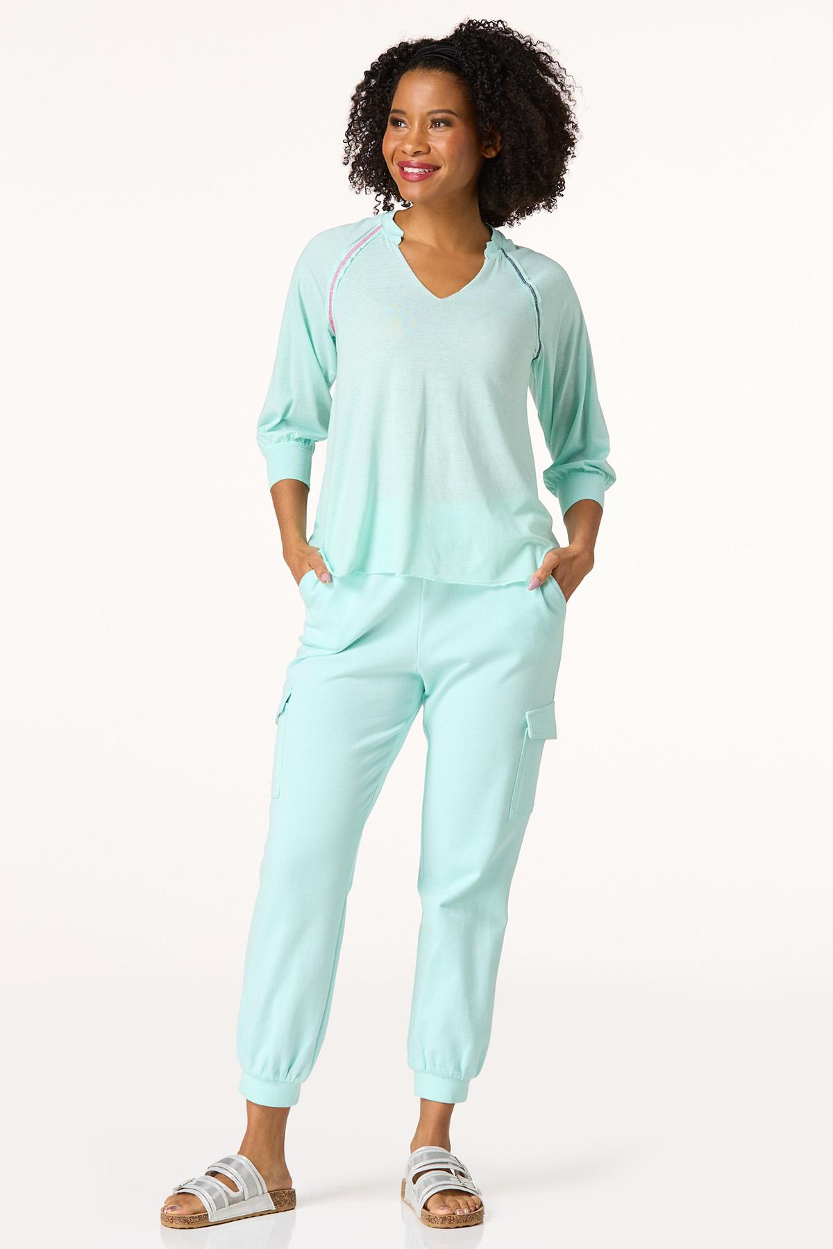 Solid Contrast Stitch Tee