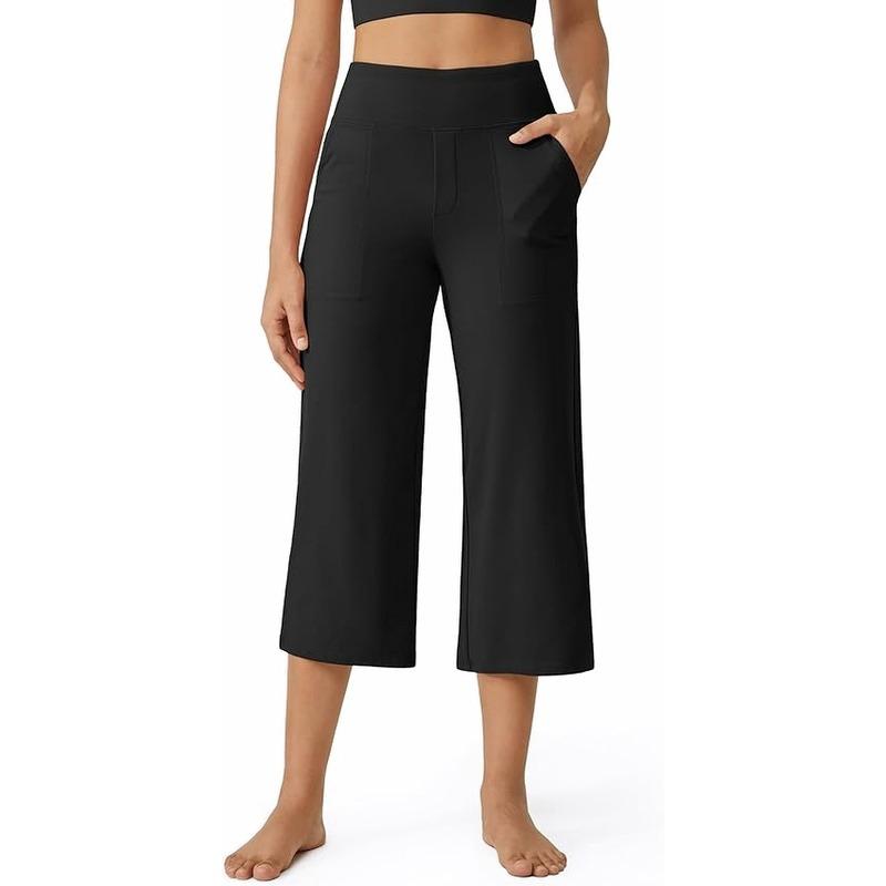 Mother's Day Sale💕Capri Pants for Women Wide Leg Yoga Dress Cropped Pants