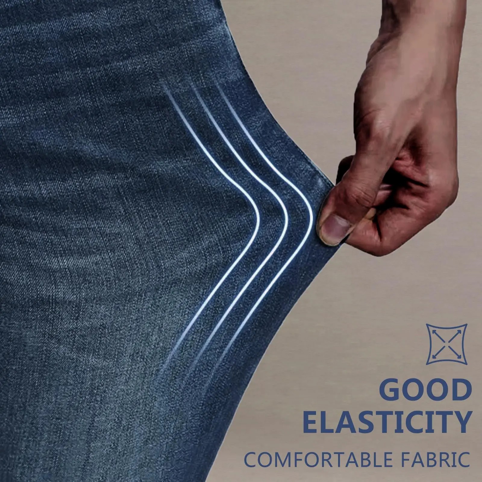 Men’s Vintage Washed Comfort-Stretch Drawstring Jeans