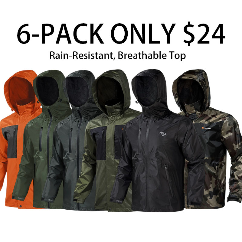 Waterproof Bib Overalls Rain Suit Men Lightweight Breathable Full Zip Hooded Jacket Durable Rain Coat Weatherproof Rainwear