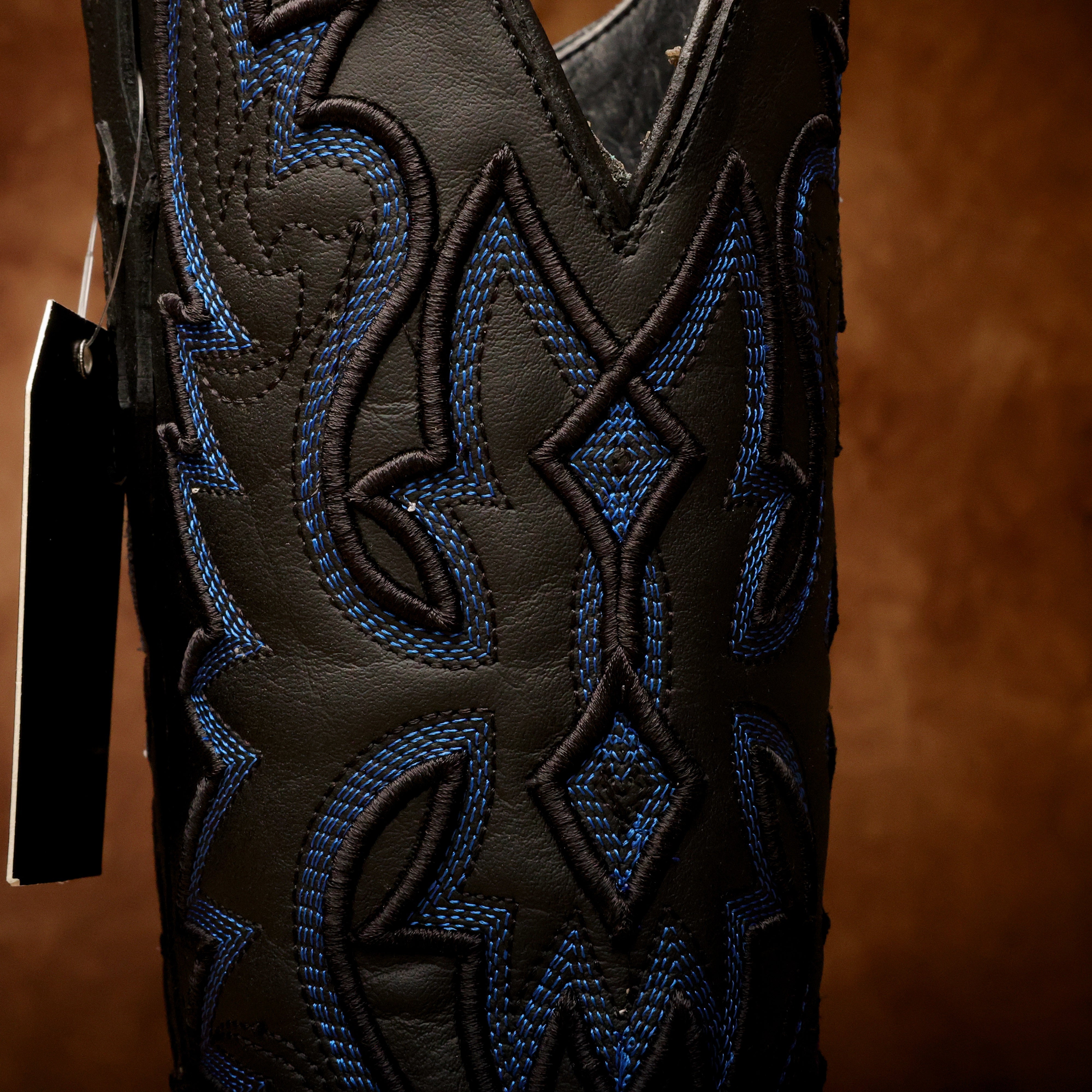 Black Ostrich Leather Boots - Square Toe