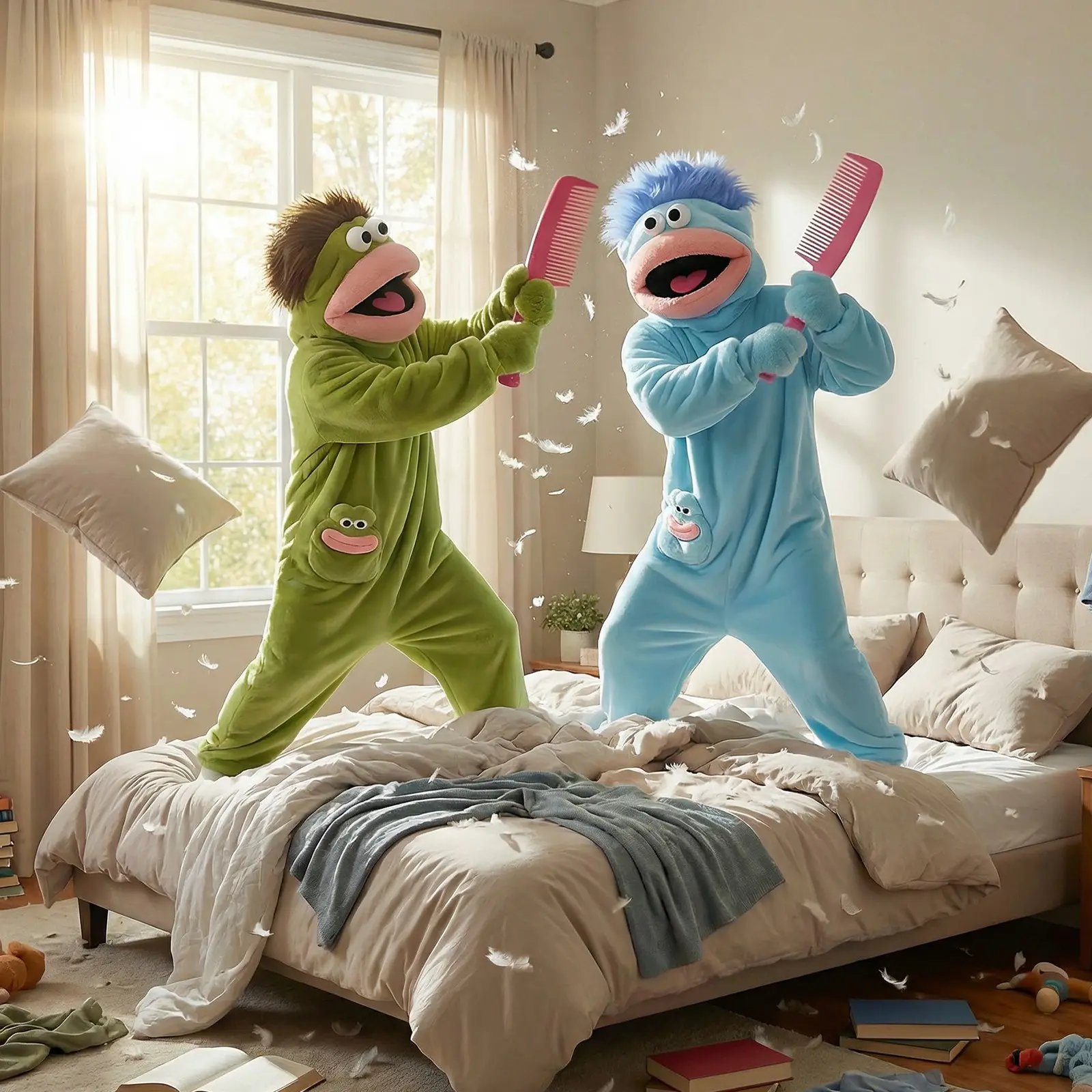 Funny Onesie Set, Comfortable Loose Hooded Flannel Pajamas