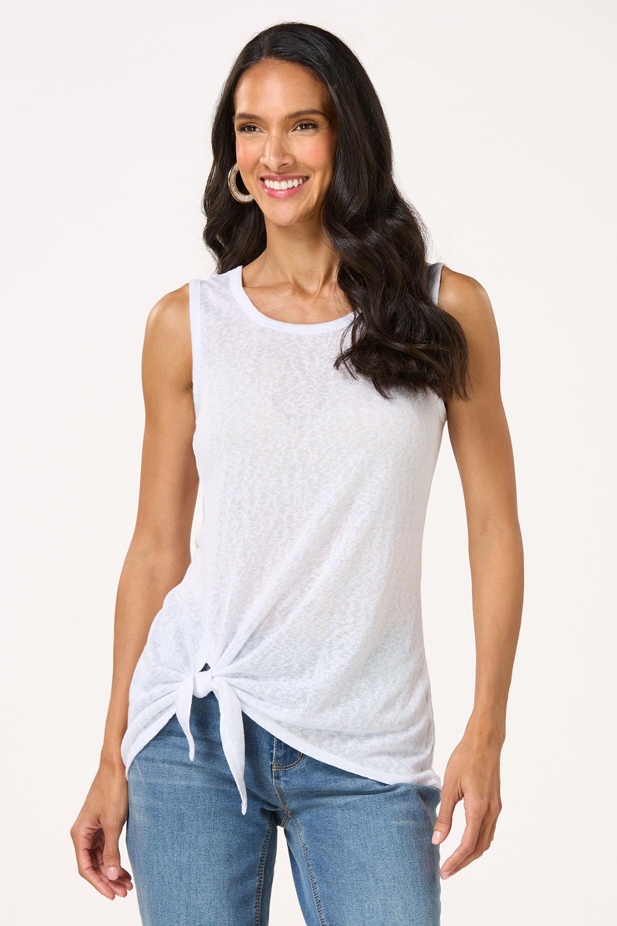 Tie Hem Slub Knit Tank