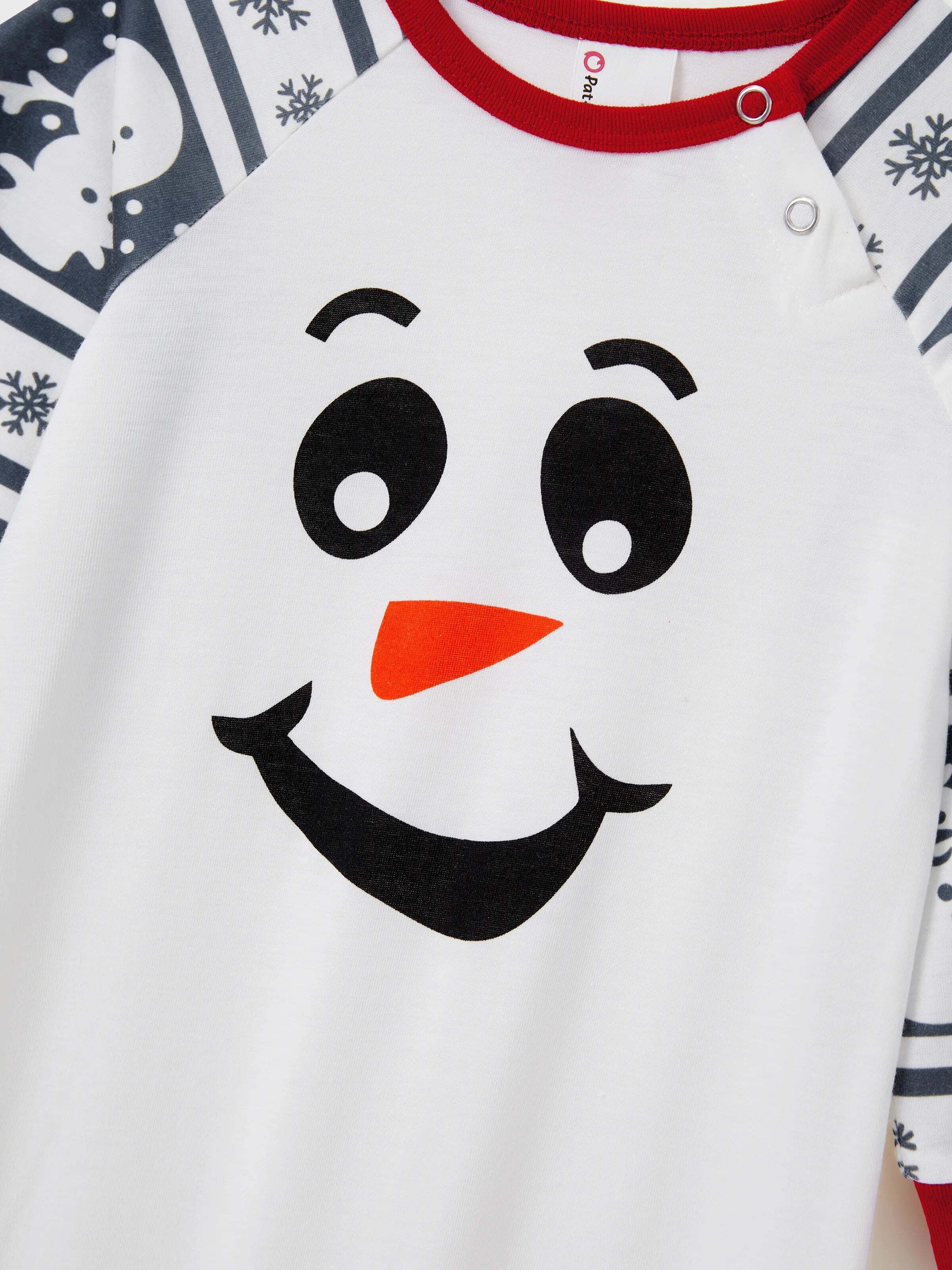 Matching Christmas Pajamas Family Snowman Pattern Long Sleeves PJs Sets Christmas Socks Dark Grey