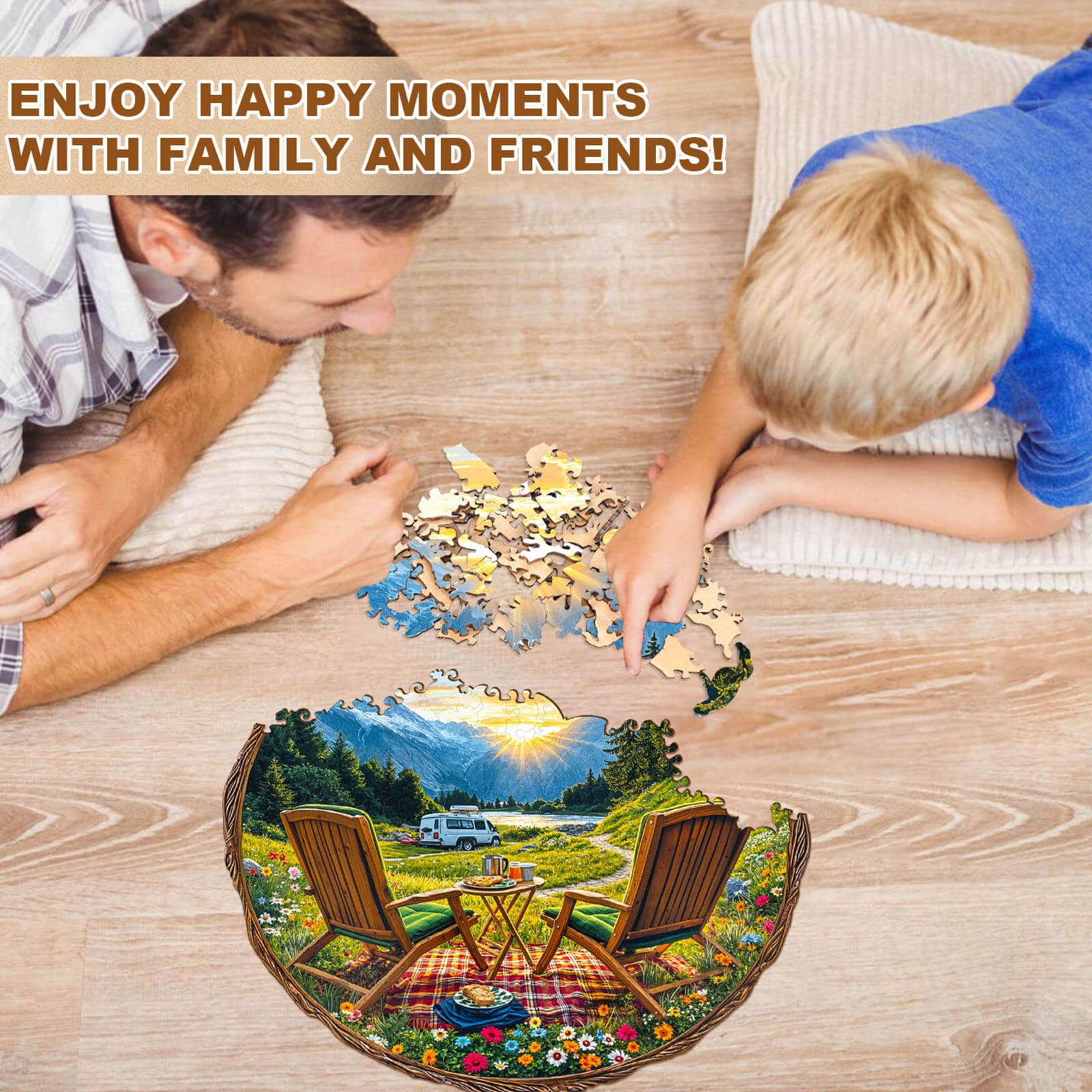 Travel in the mountains Wooden Jigsaw Puzzle