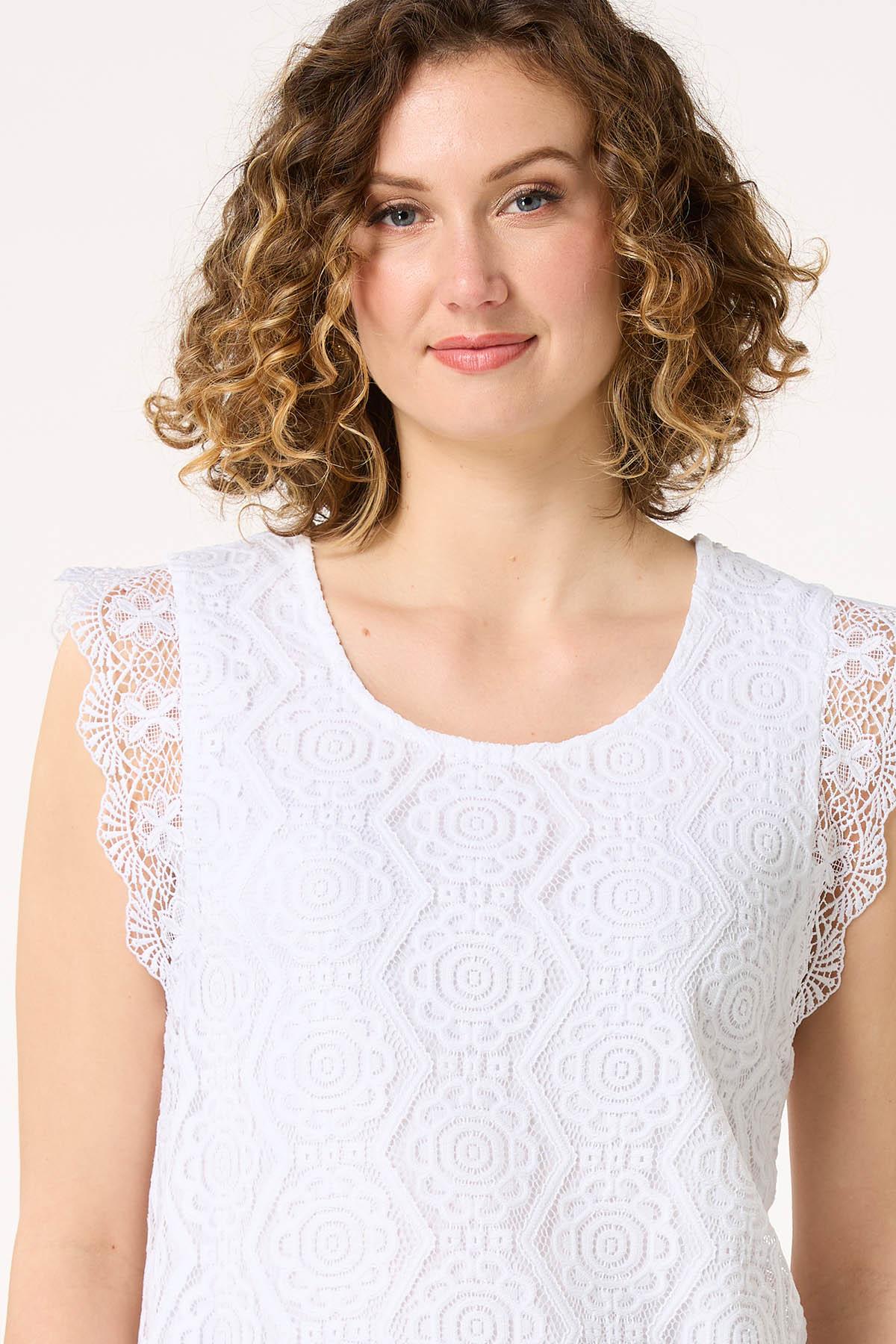 Solid White Lace Tank