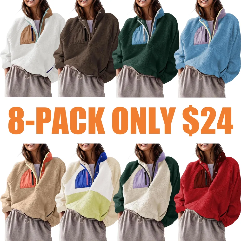 Women’s Cropped Fleece Sherpa Jacket with Pockets