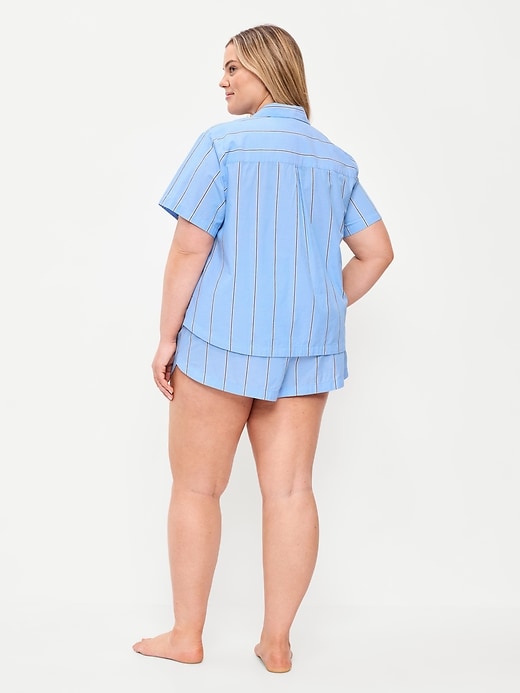 Poplin Pajama Short Set Blue
