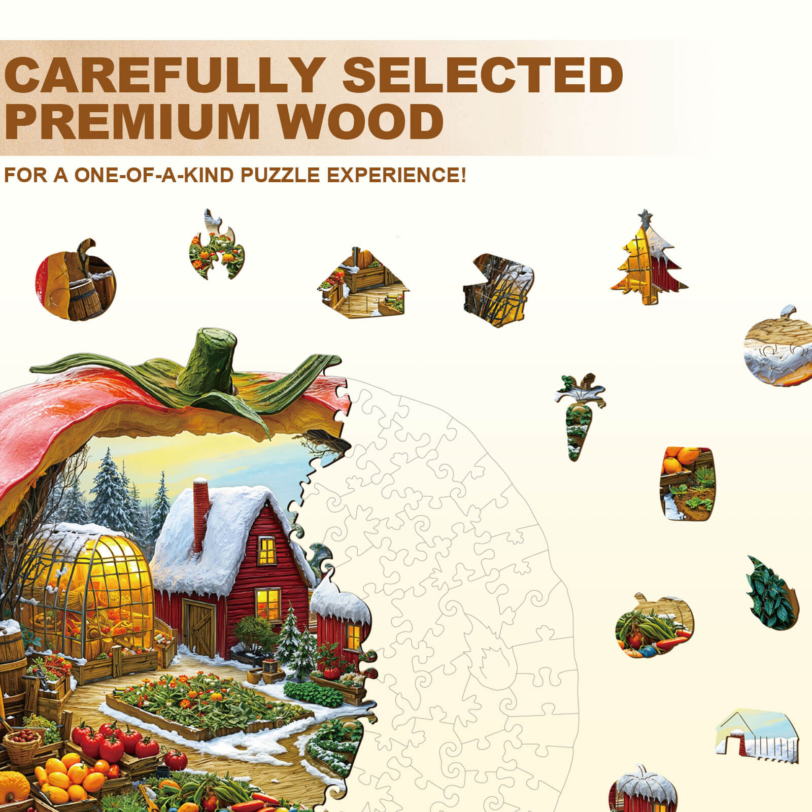 Tomato Winter Farm Wooden Jigsaw Puzzle