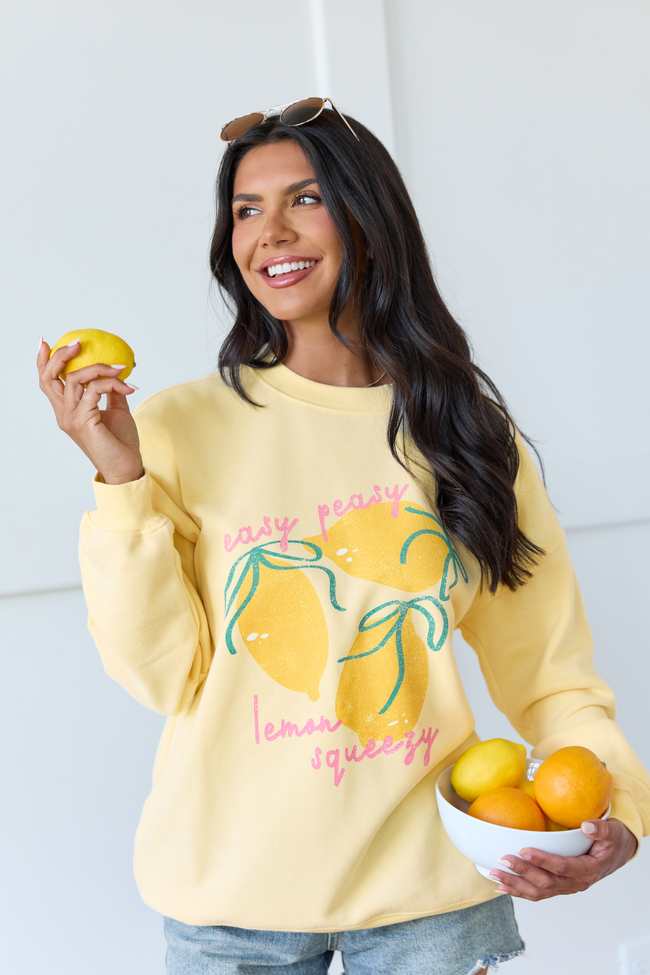Easy Peasy Yellow Graphic Sweatshirt